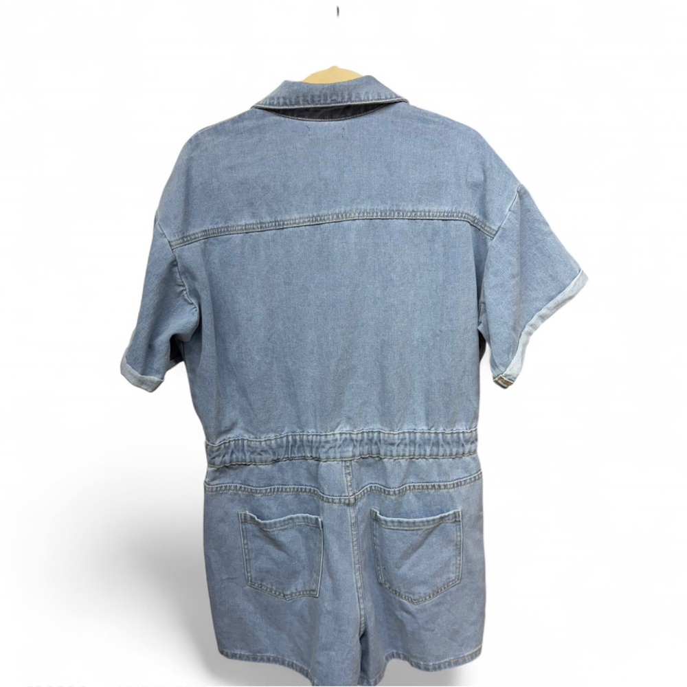 Fashion Nova Women's A Good Day Denim Romper - Picture 5 of 7